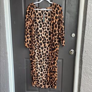 Leopard Print Long Cardigan
